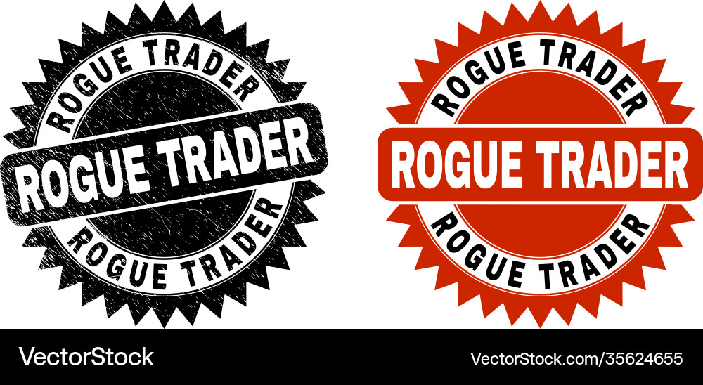 Rogue trader black rosette stamp with unclean vector image