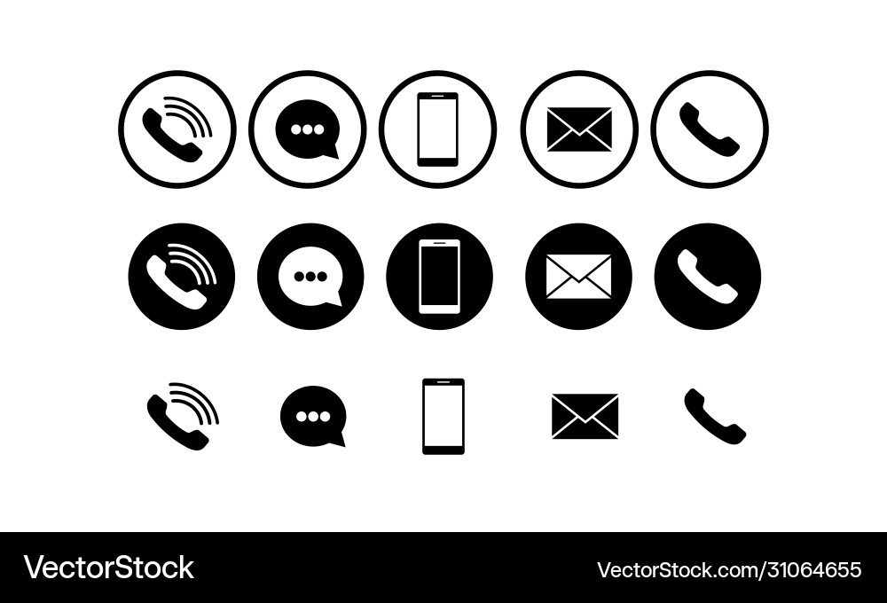 Set communication icons modern button Set communication icons modern button vector image