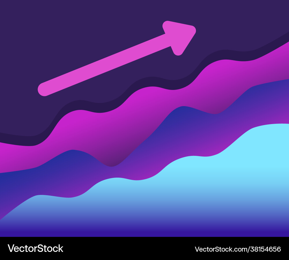 Abstract graph color line moving up and arrows Abstract graph color line moving up and arrows vector image