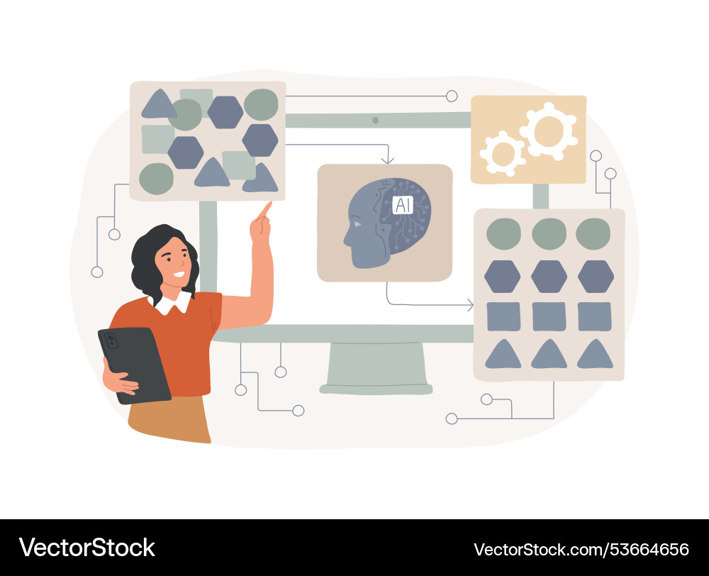 Ai-driven data transformation abstract concept Ai-driven data transformation abstract concept vector image