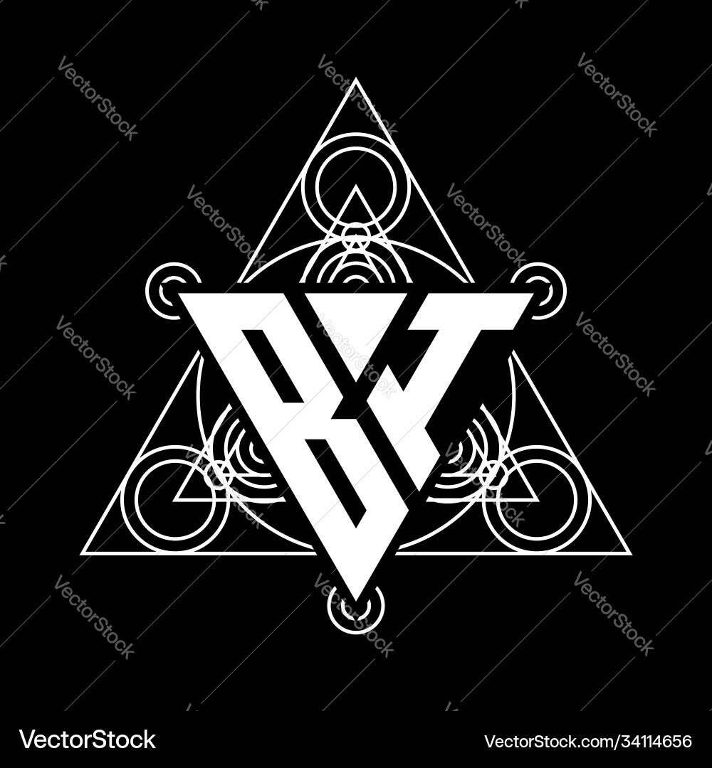 B i monogram letter logo with triangle shape Vector Image