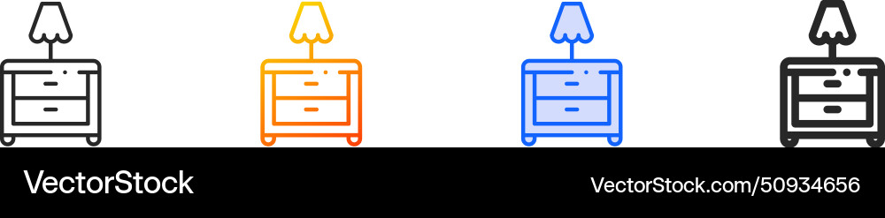 Bedside table iconthin linear gradient blue Bedside table iconthin linear gradient blue vector image