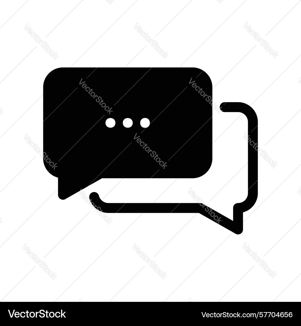 Chat dialogue icon with two overlapping speech Vector Image