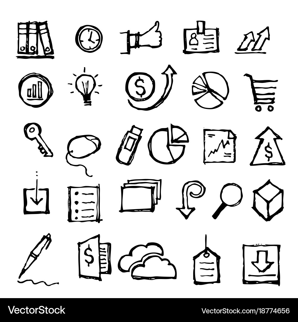 Finanz-Ikone doodle hand gezeichnet vektorbild