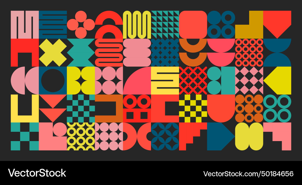 Geometric texture with simple shapes symbols Geometric texture with simple shapes symbols vector image