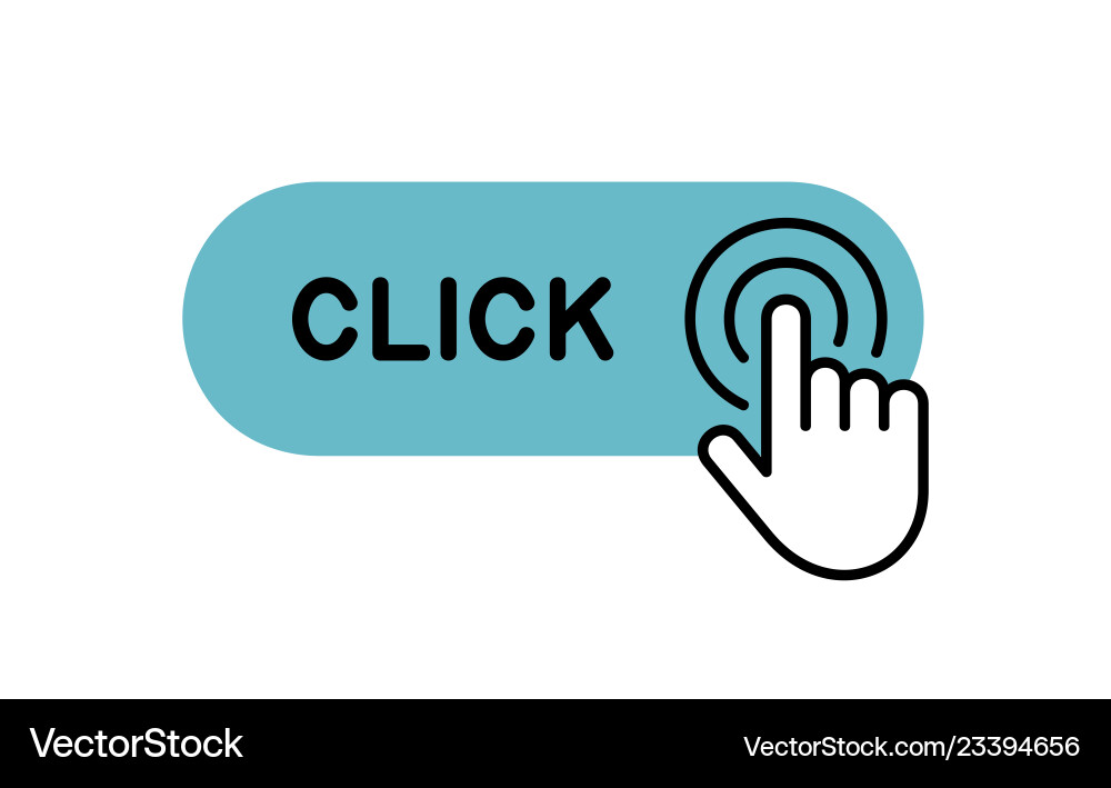 Hand Click Button with Icon vector image