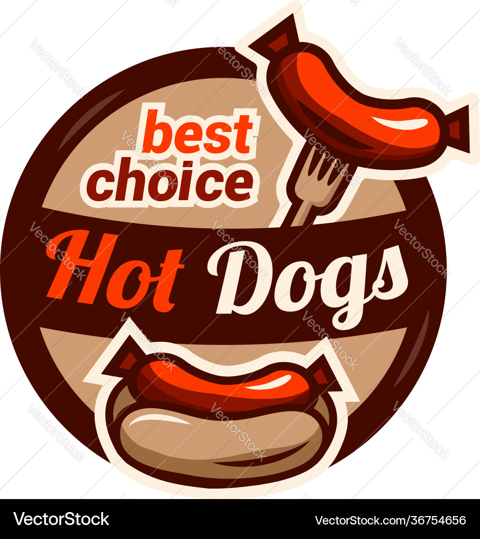 Hot Dog Logo Badge mit Retro-Stil Hot Dog Logo Badge mit Retro-Stil vektorbild
