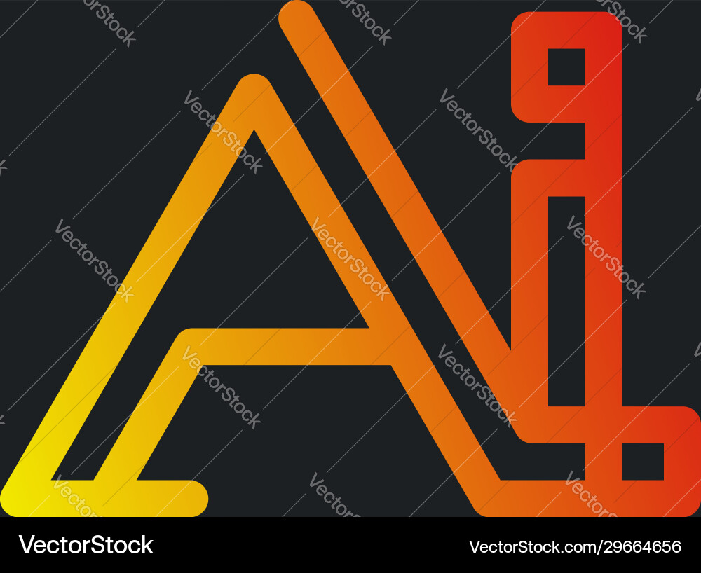 Initial ai logo monogram design template simple vector image