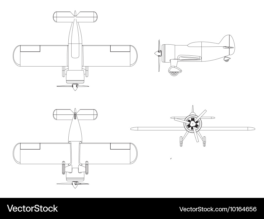 Isolated propeller plane set Vector Image