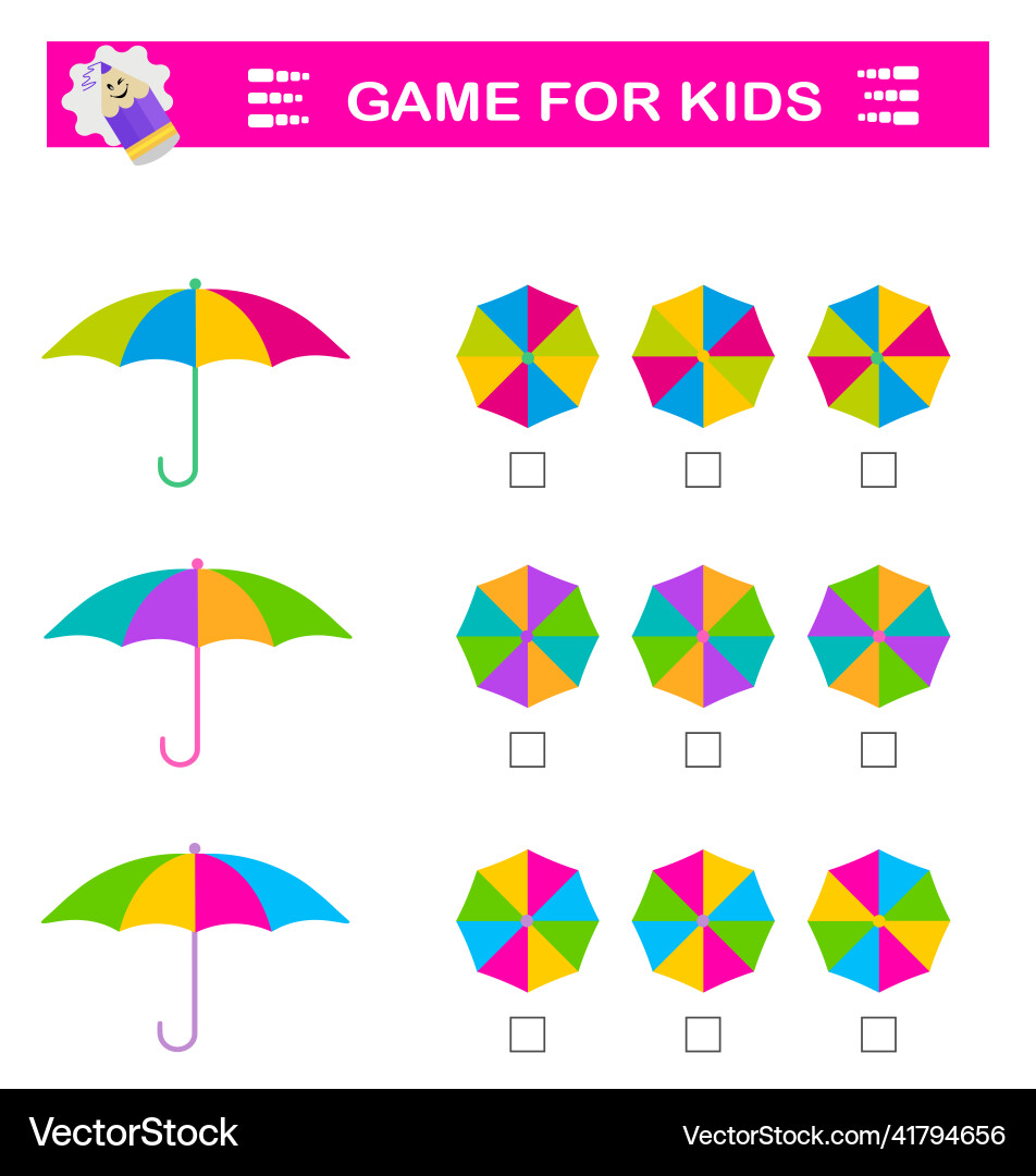Logical puzzle game attention tasks for children vector image