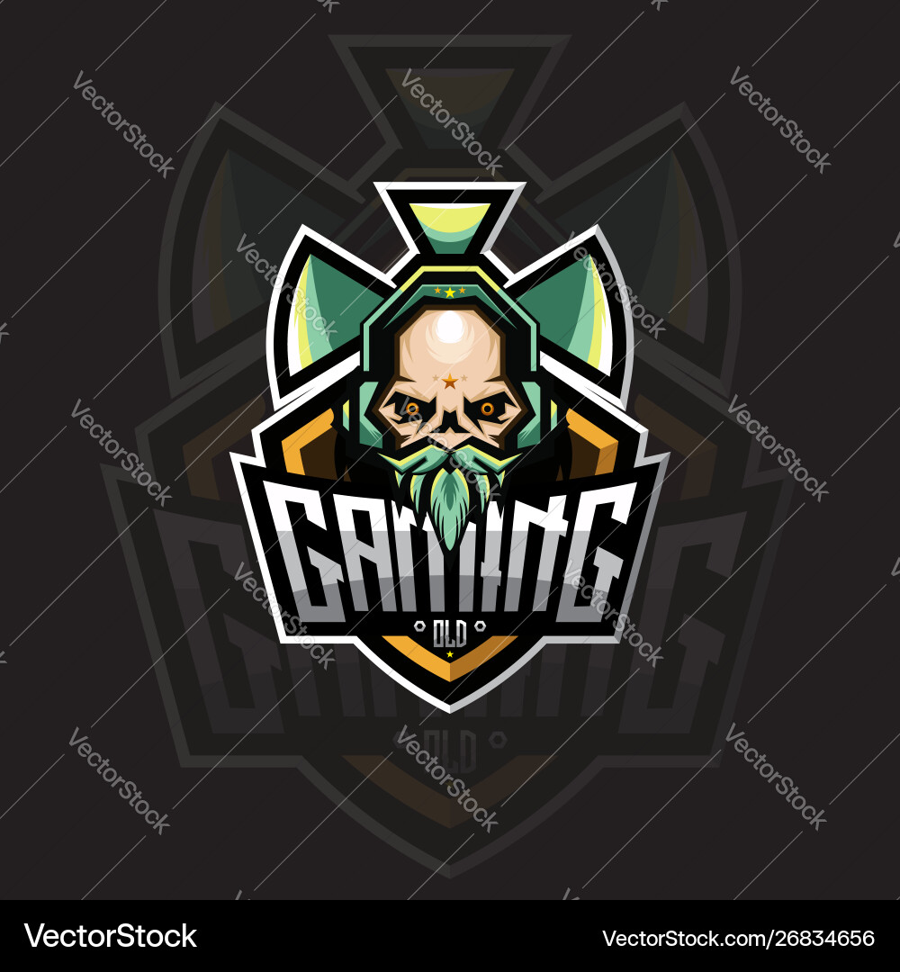 Old Gaming Logo - King & Beast Vector Image