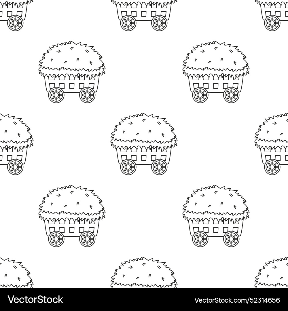 Outline seamless pattern with hay vector image