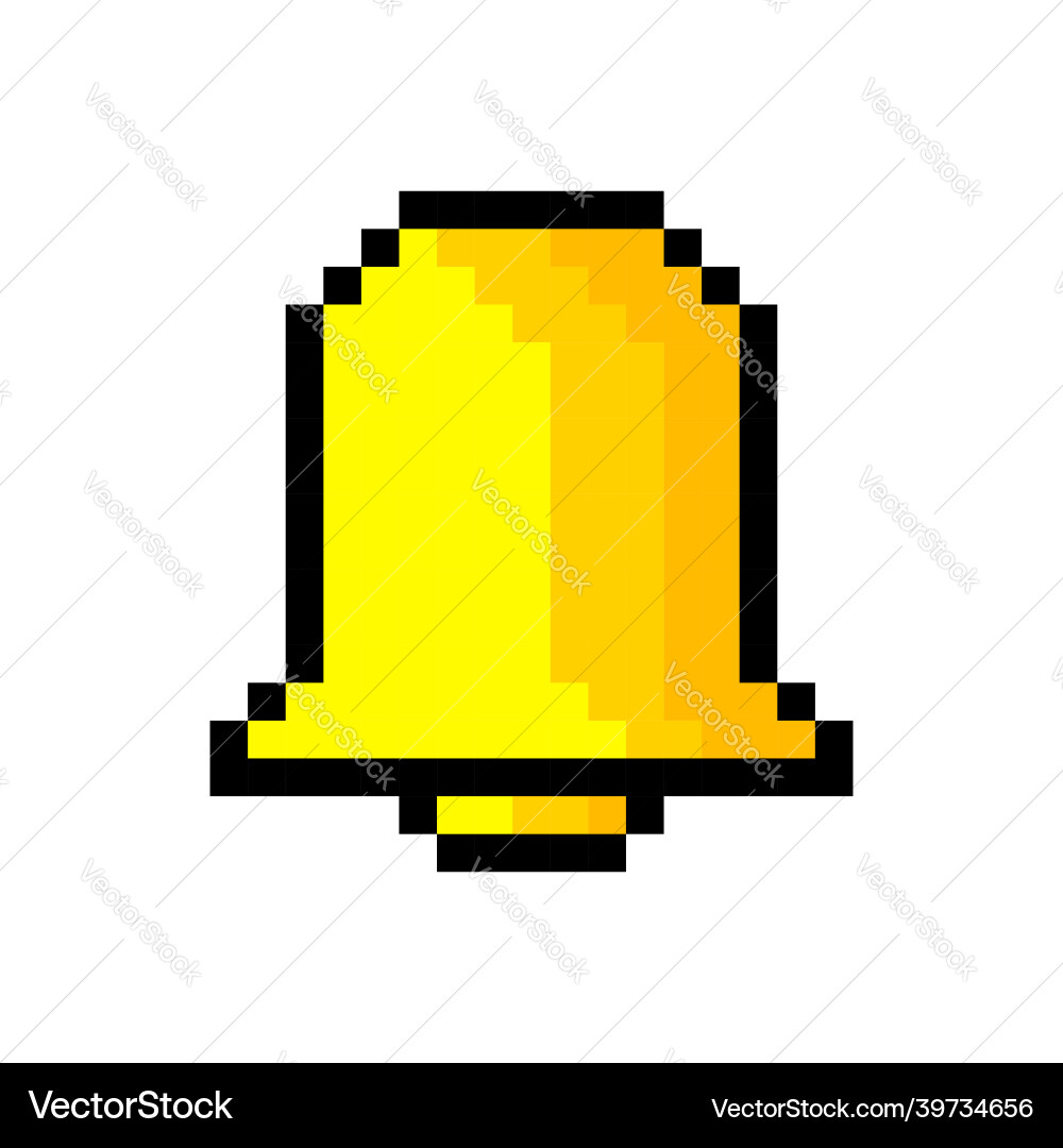 Pixel 8 bit message bell icon isolated object Pixel 8 bit message bell icon isolated object vector image