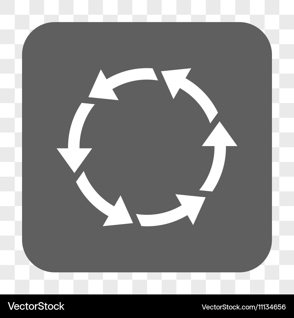 Rotate ccw rounded square button vector image
