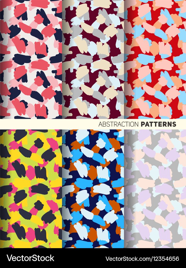 Set pattern abstraction colored spots vector image