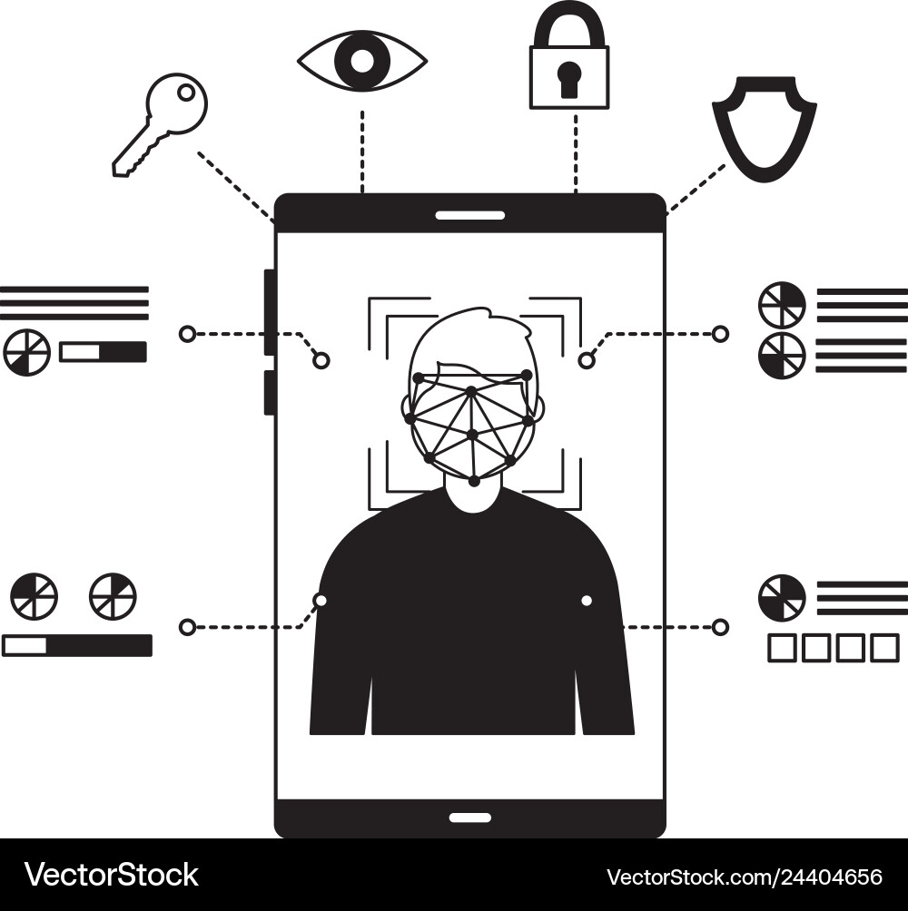 Smartphone Face Recognition Scan vector image