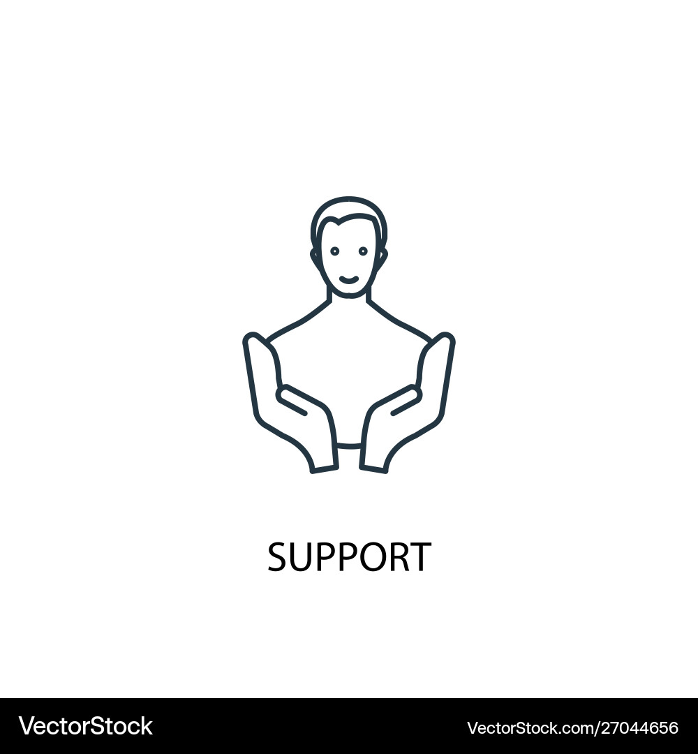 Support concept line icon simple element Vector Image