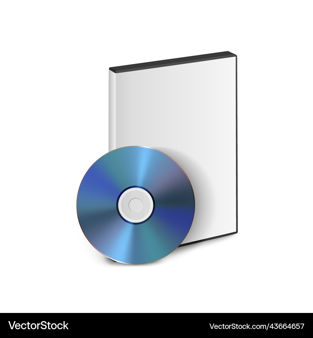 3d realistic blue cd dvd with case 3d realistic blue cd dvd with case vector image