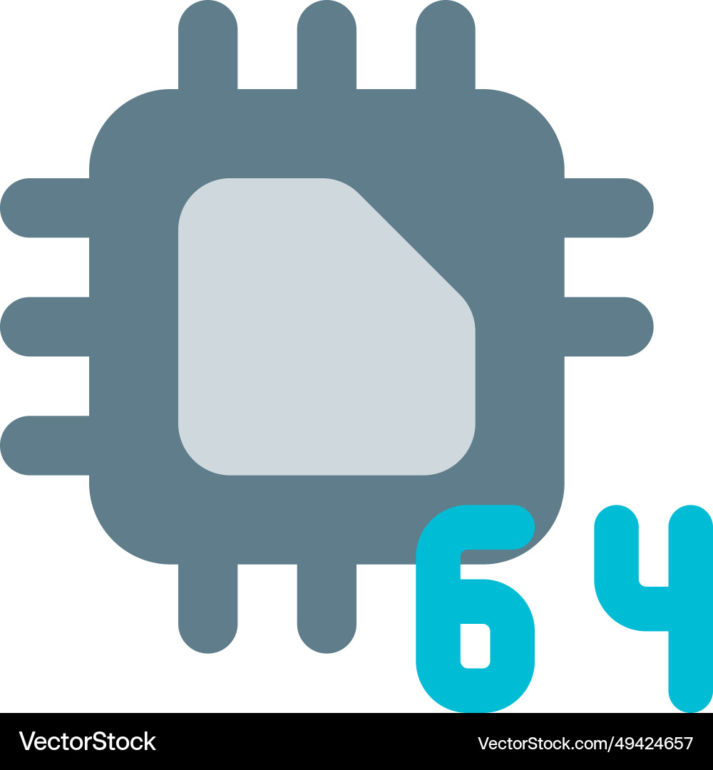 64-Bit cpu für die Datenverarbeitung Vektorbild