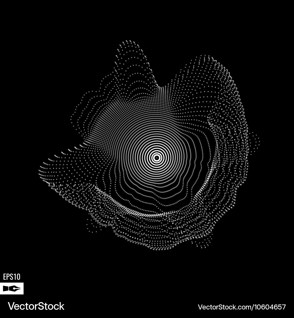 Abstract 3d illuminated distorted mesh sphere vector image