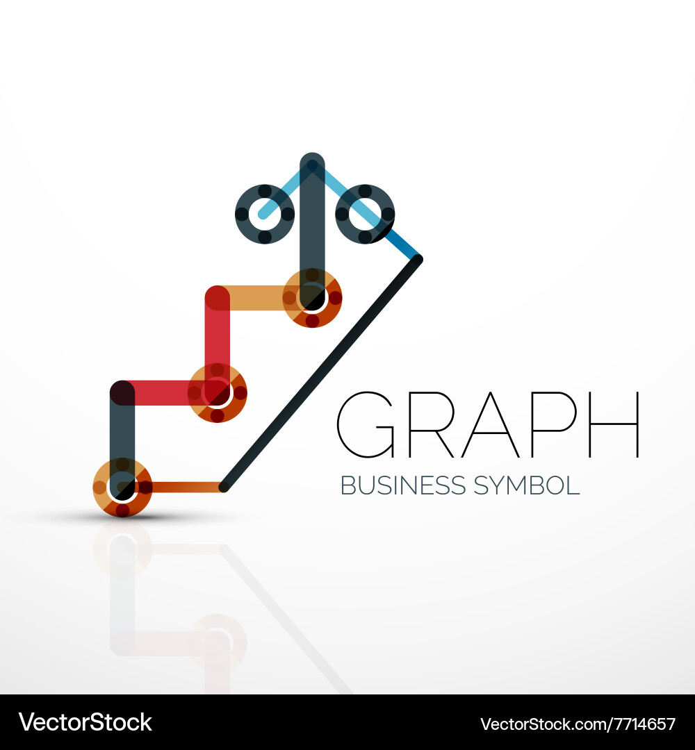 Abstract logo idea linear chart or graph vector image