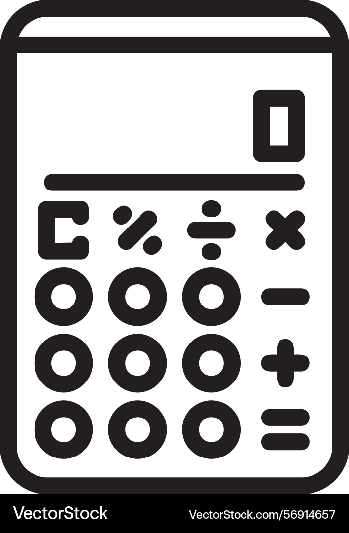 Calculator linear style icon design vector image