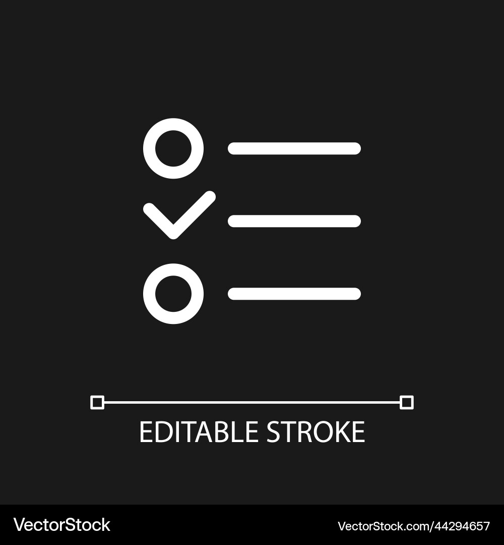Checklist pixel perfect white linear ui icon Checklist pixel perfect white linear ui icon vector image