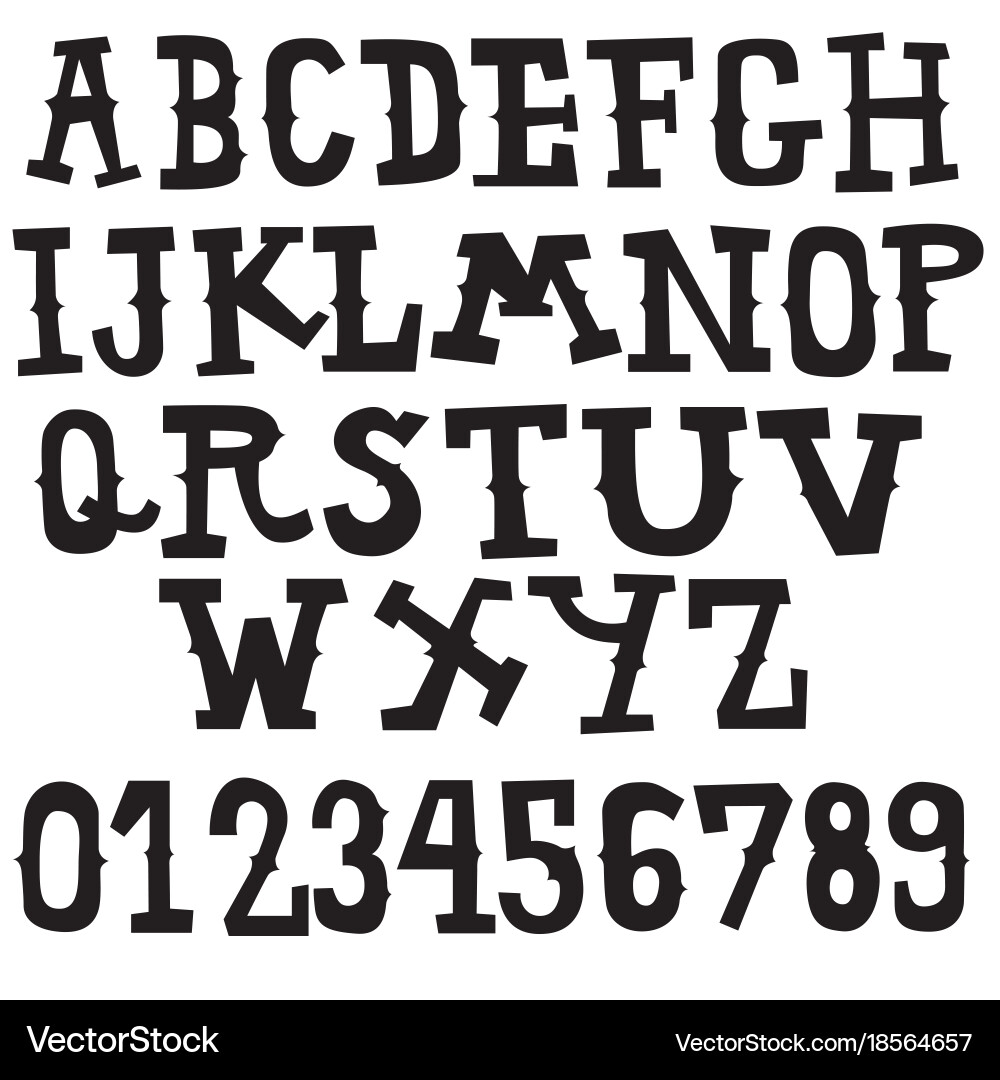 Doodle font vintage style collection Vector Image
