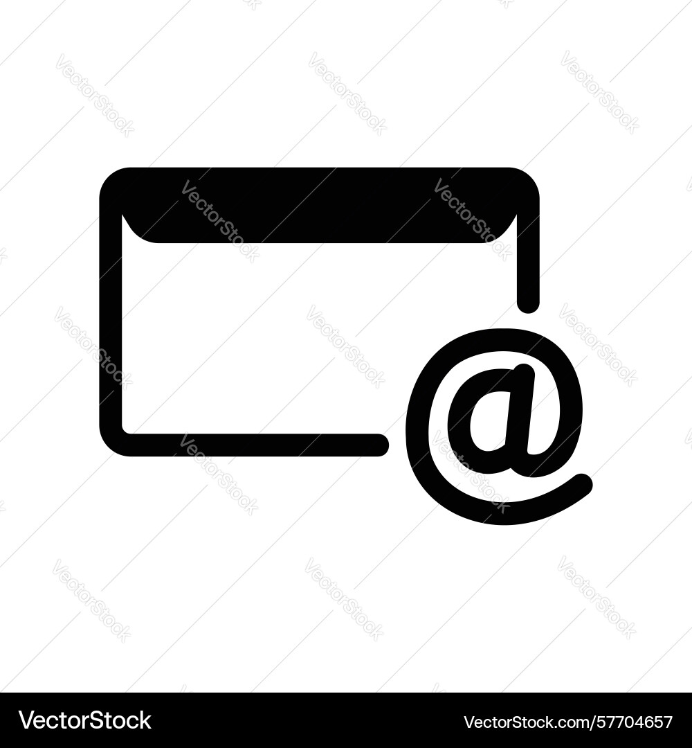 Email address symbol with an envelope Email address symbol with an envelope vector image