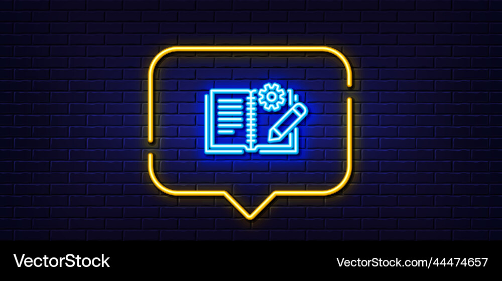 Engineering documentation line icon technical Engineering documentation line icon technical vector image