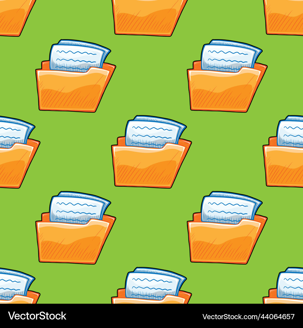 Folder with documents seamless pattern Vector Image
