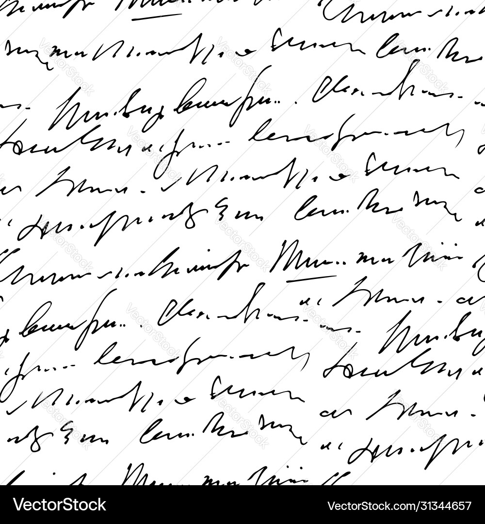 Handwritten abstract text seamless pattern Vector Image