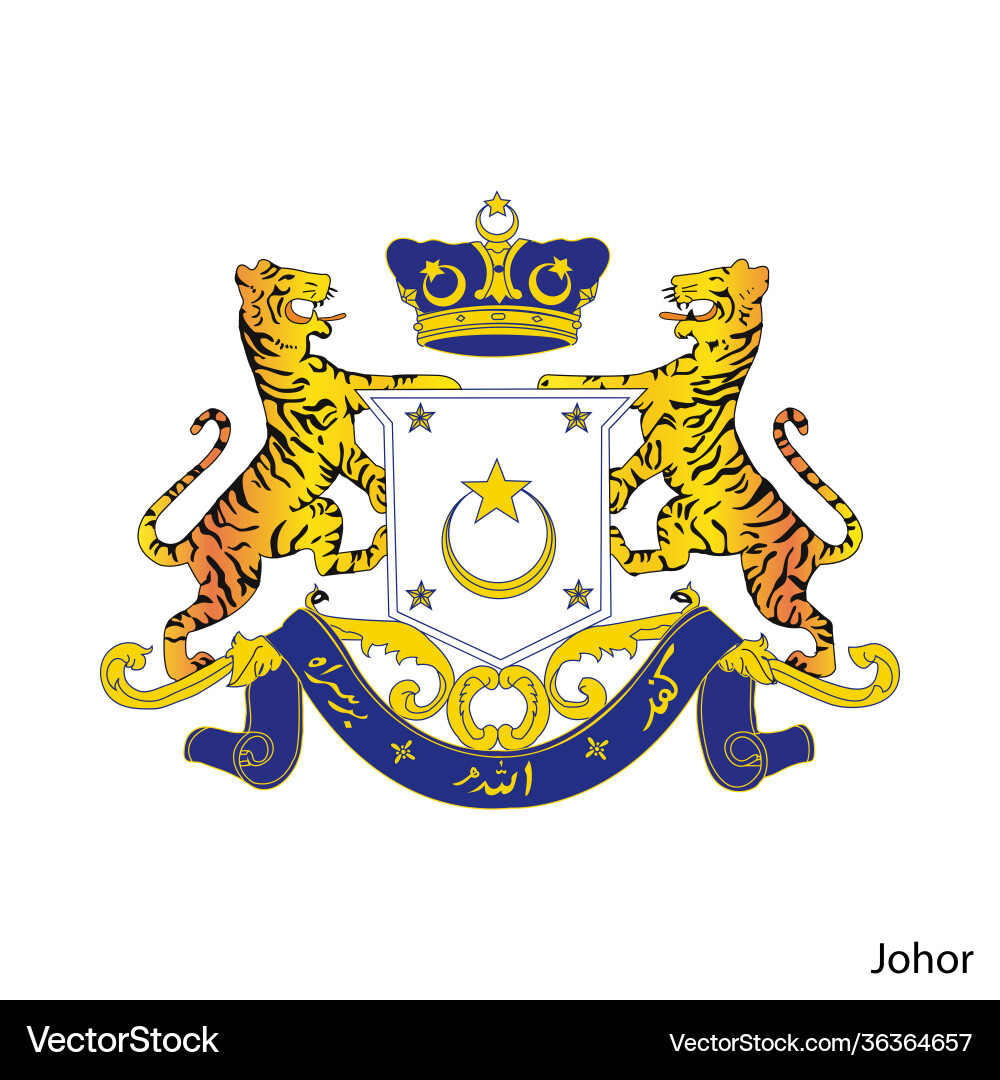 Kampfarme johor ist ein malaysisches Region Emblem Kampfarme johor ist ein malaysisches Region Emblem vektorbild