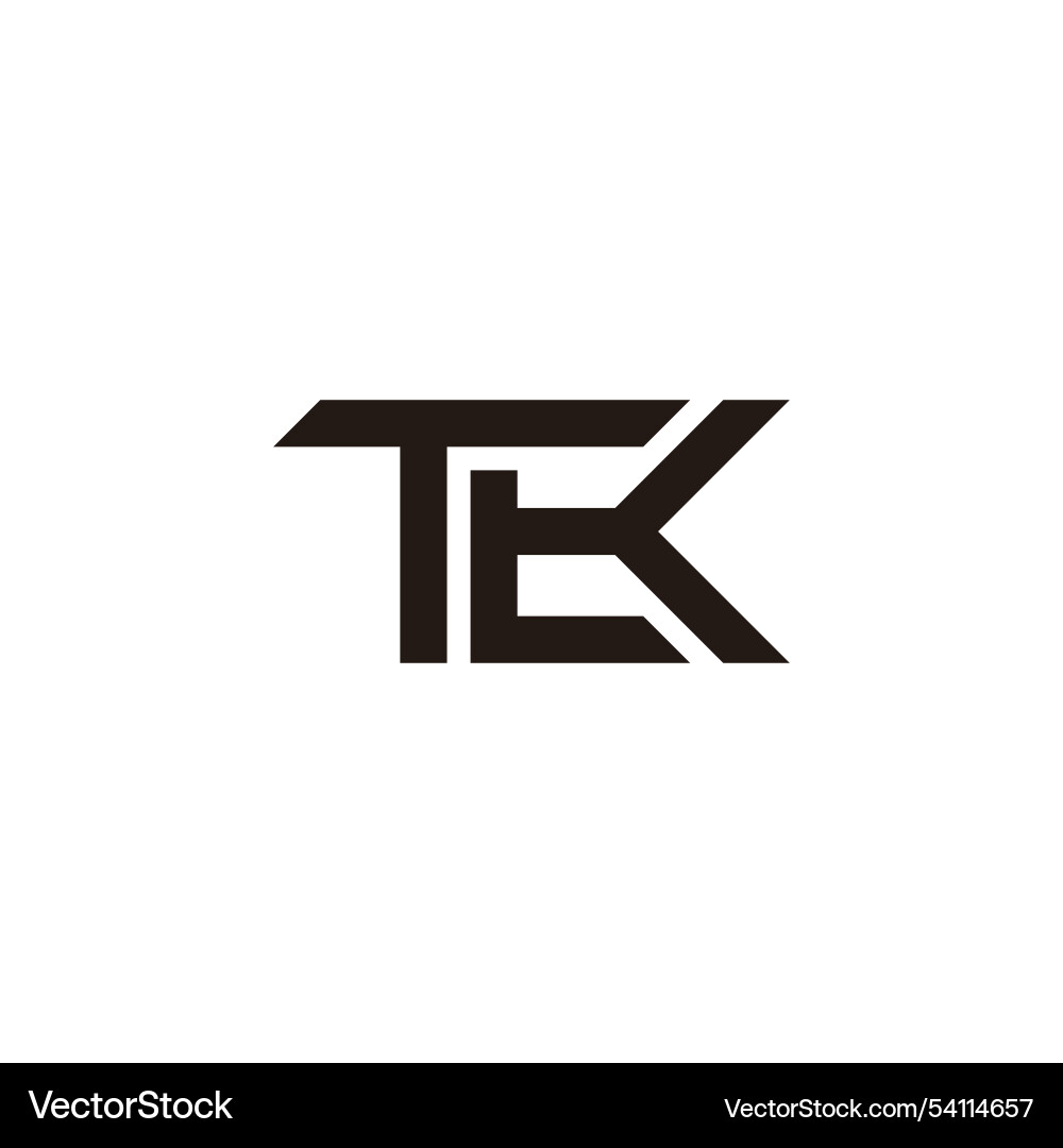 Letters tek simple linked geometric line logo Letters tek simple linked geometric line logo Vector Image