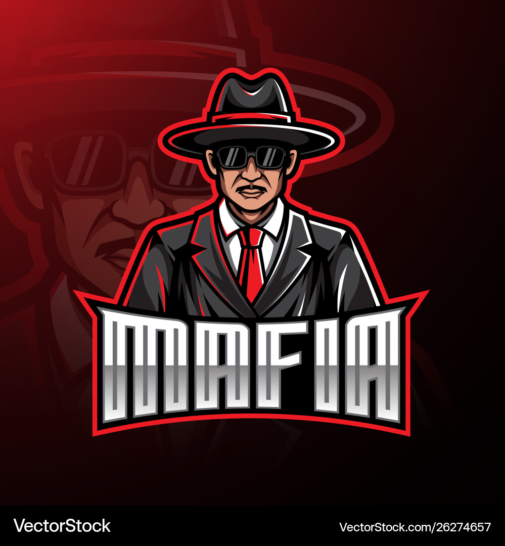 Mafia Mascot Logo - Gaming & Esports Vector Image