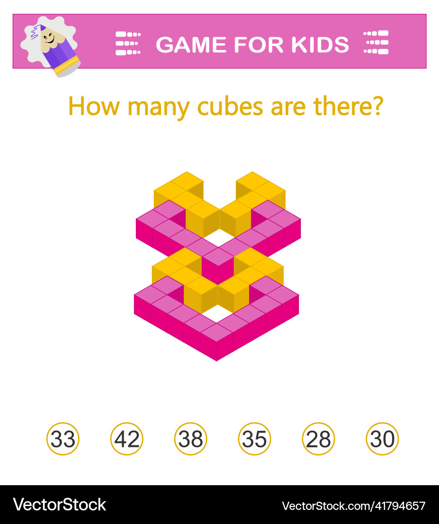 Math logic game attention tasks for children vector image