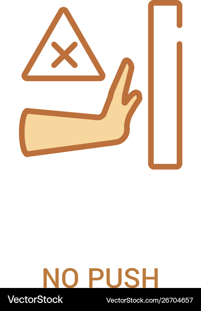 No push concept 2 colored icon simple line No push concept 2 colored icon simple line vector image