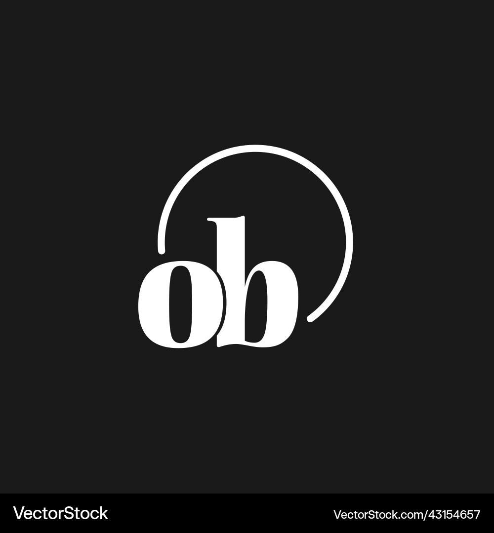 Ob logo initials monogram with circular lines Ob logo initials monogram with circular lines Vector Image