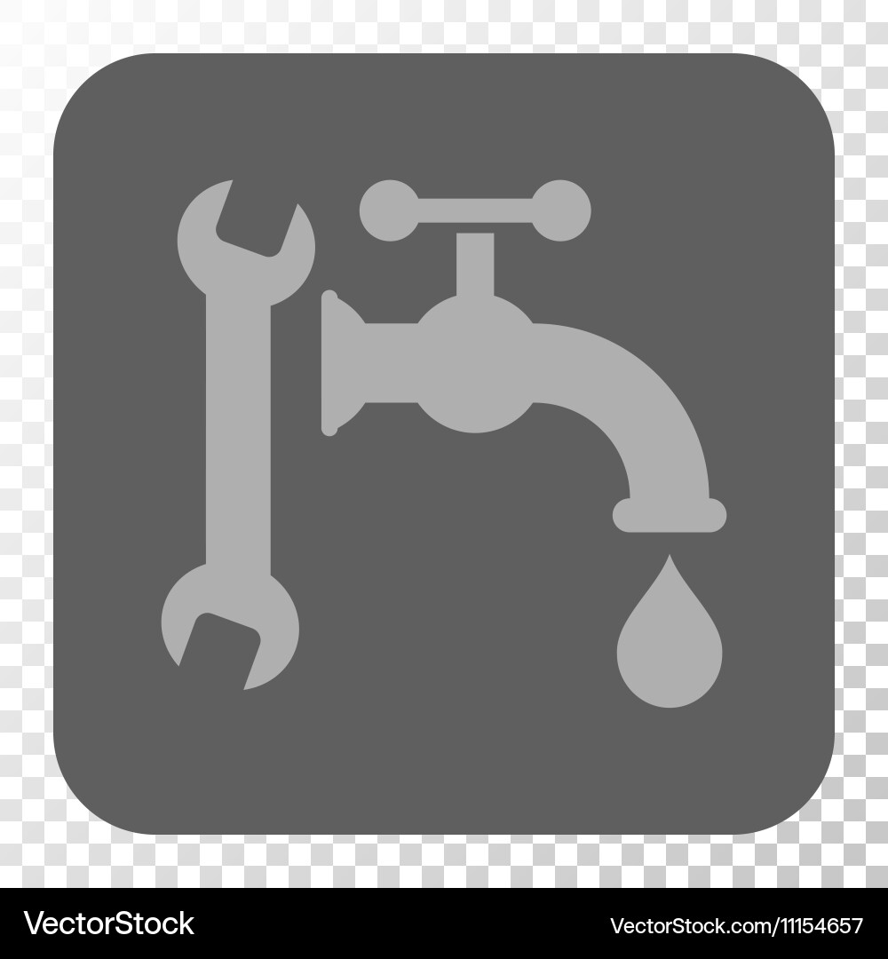 Plumbing rounded square button Vector Image