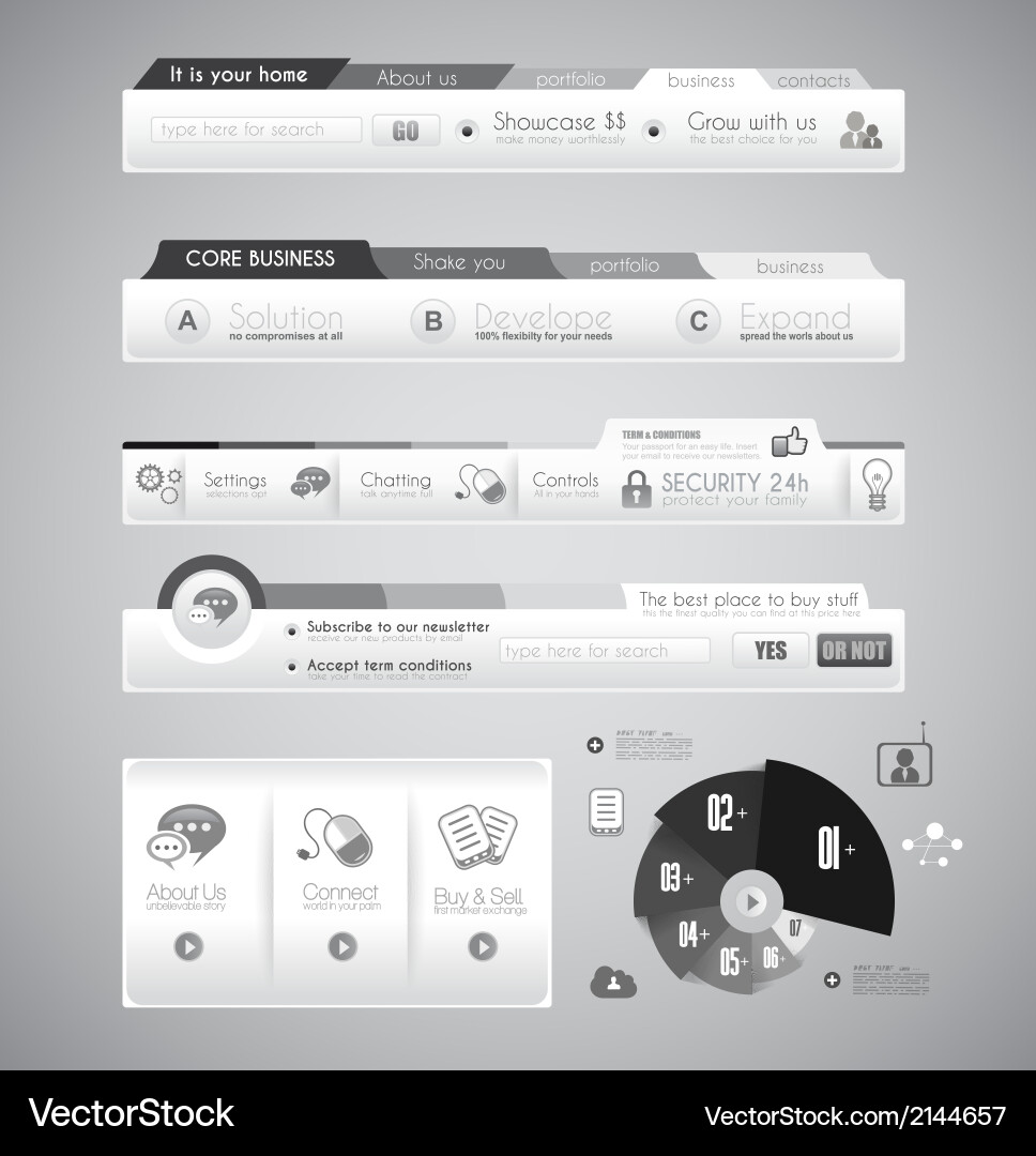 Quality web elements with infographic vector image