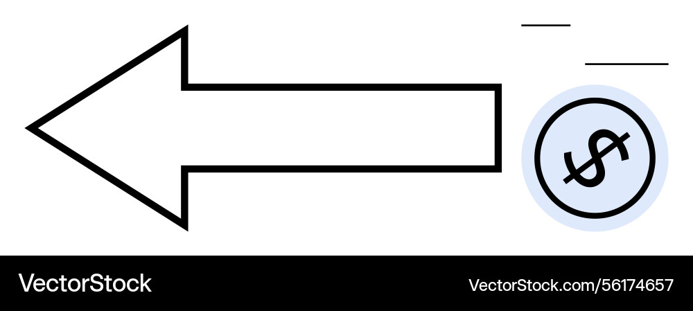 Reverse flow concept with arrow pointing left Reverse flow concept with arrow pointing left vector image