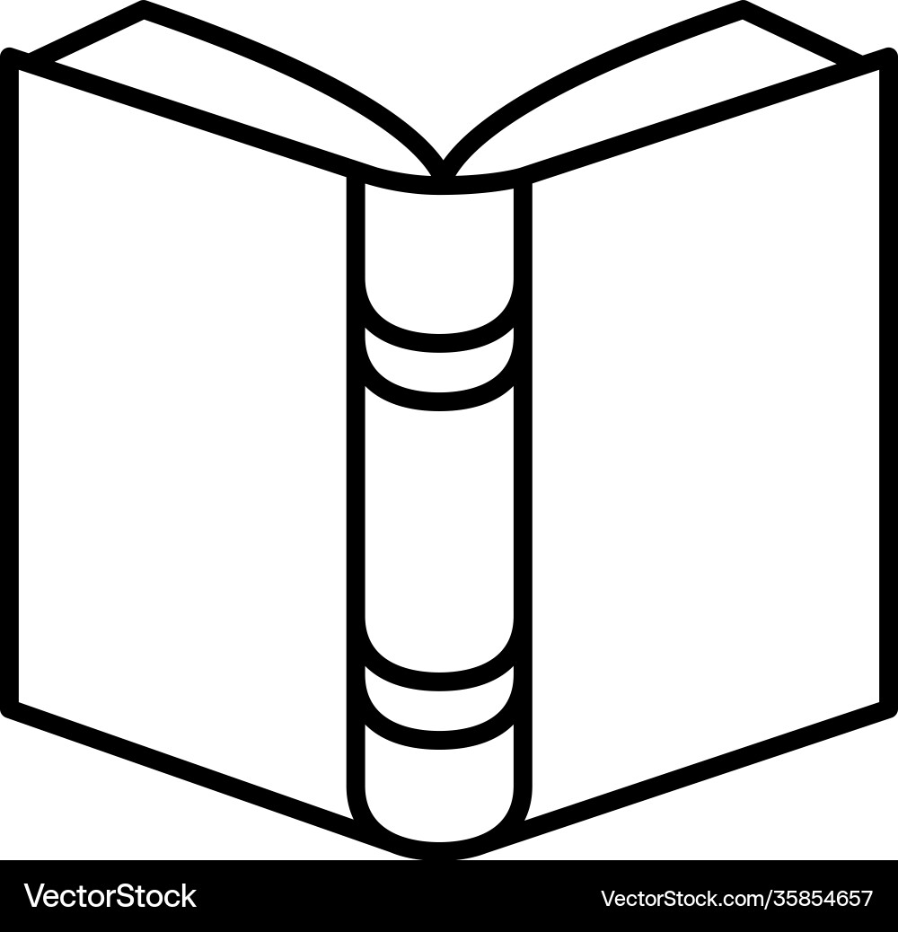 Reverse open book line style icon design vector image
