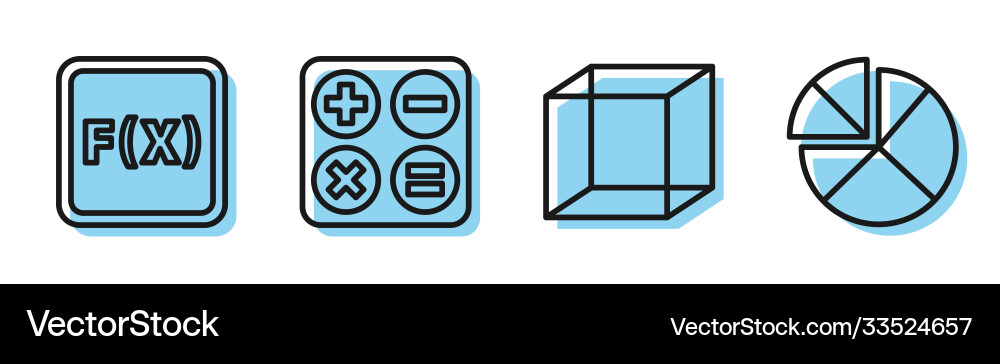 Set line function mathematical symbol equation Vector Image