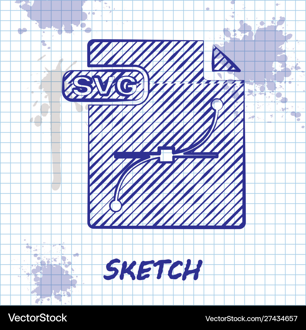 Sketch line svg file document download button Sketch line svg file document download button vector image
