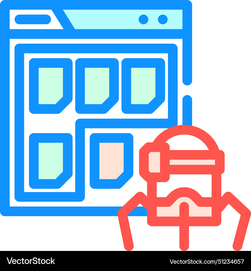 Structured data seo color icon Structured data seo color icon vector image