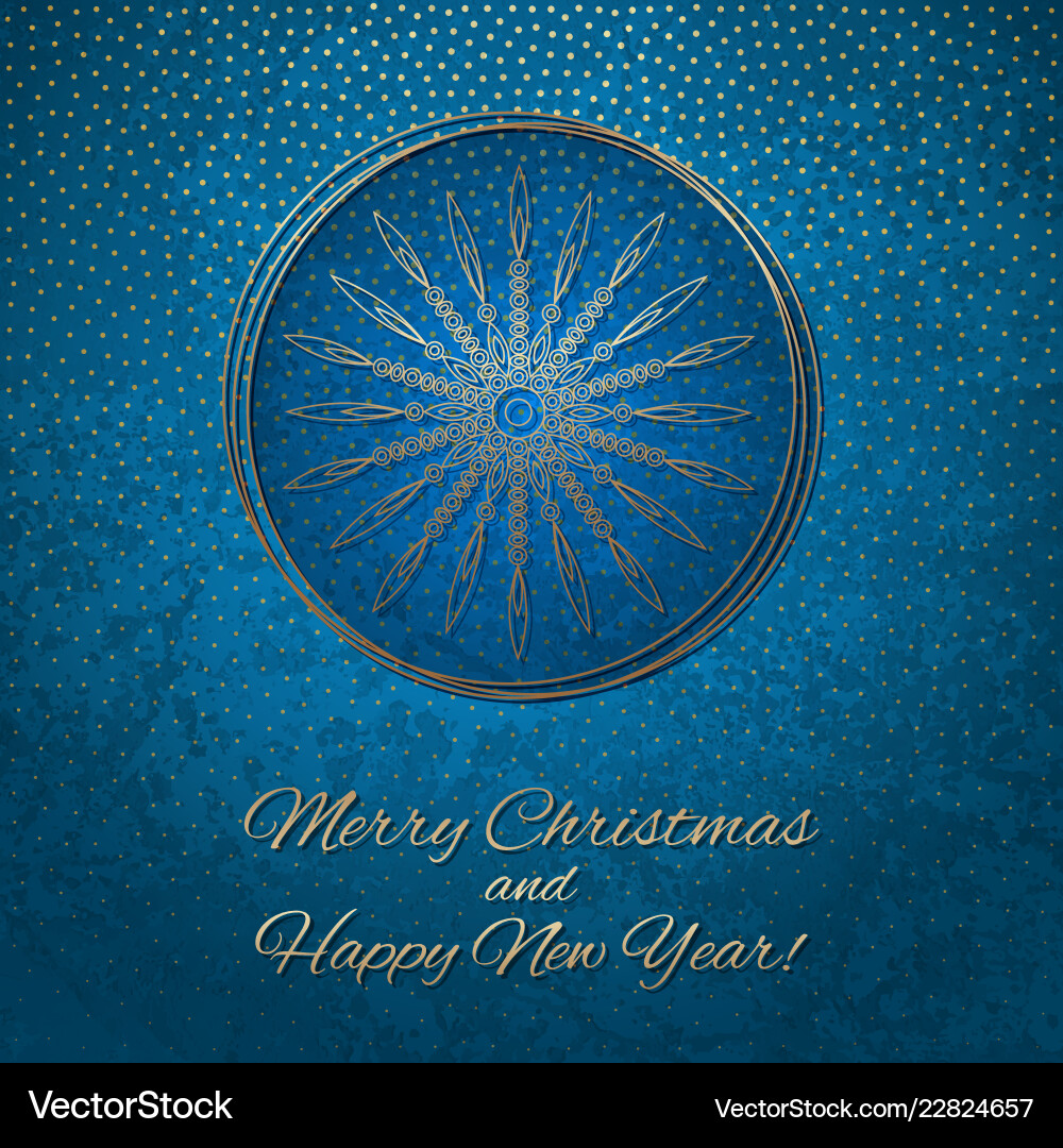 This is a blue and gold christmas card This is a blue and gold christmas card vector image