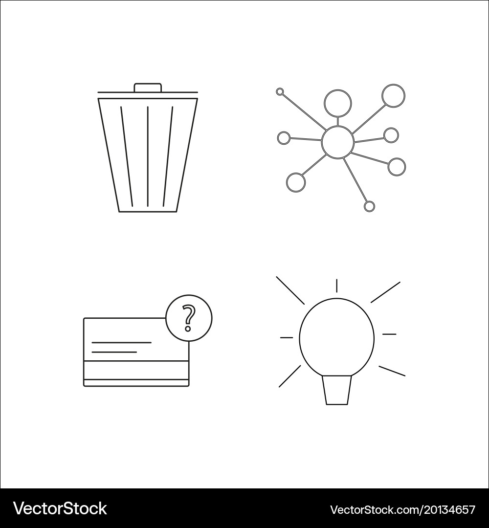 Web simple linear icon setsimple outline icons vector image