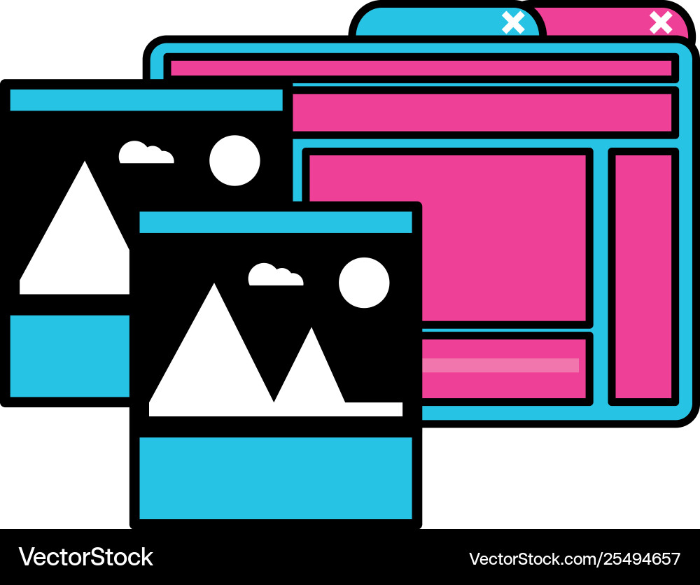 Webpage template with picture file format vector image