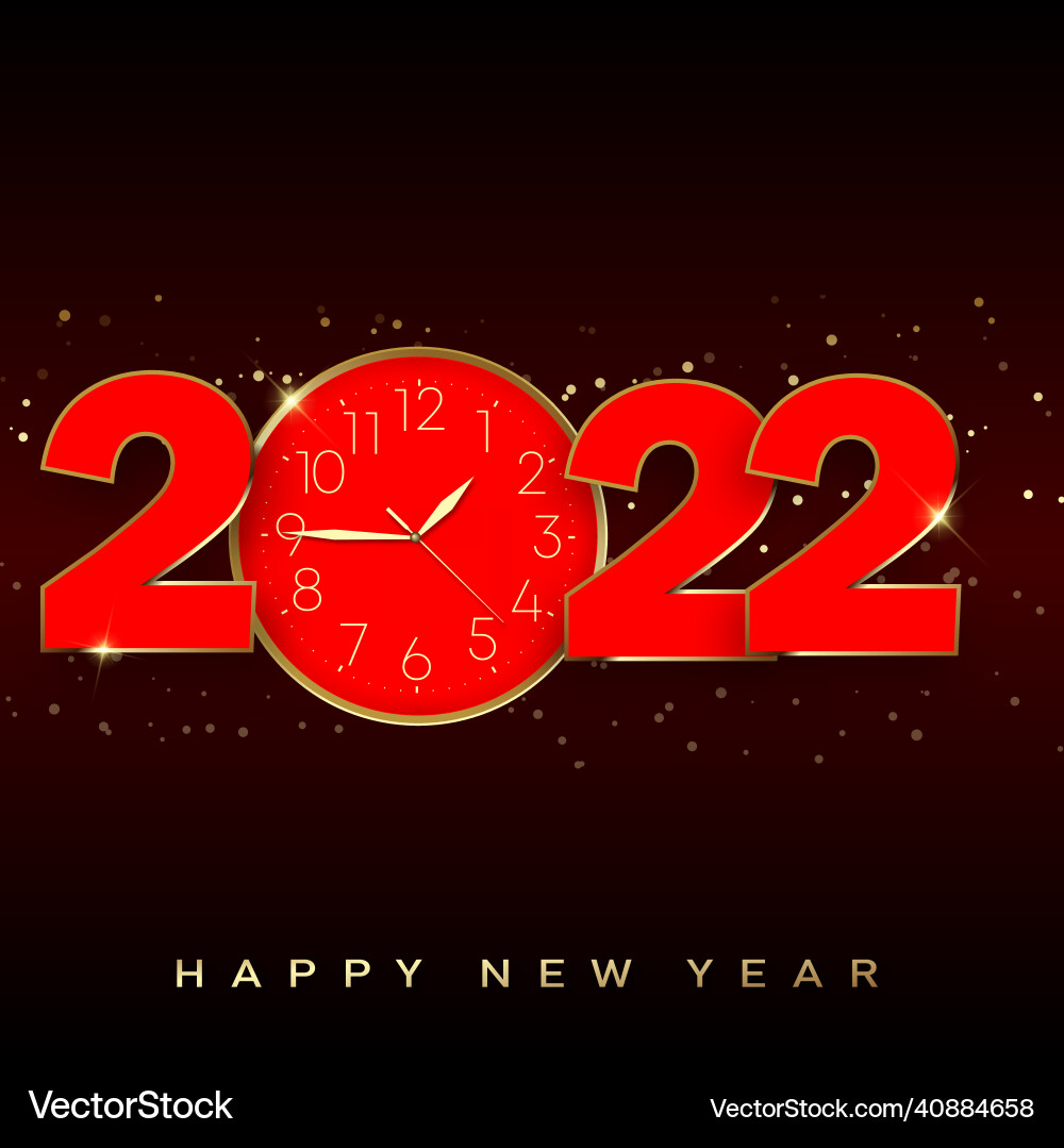 2022 happy new year background with red numbers 2022 happy new year background with red numbers Vector Image