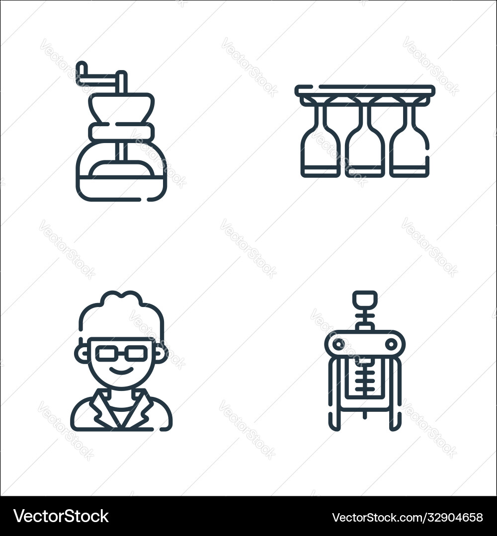 Bar line icons linear set quality Bar line icons linear set quality vector image